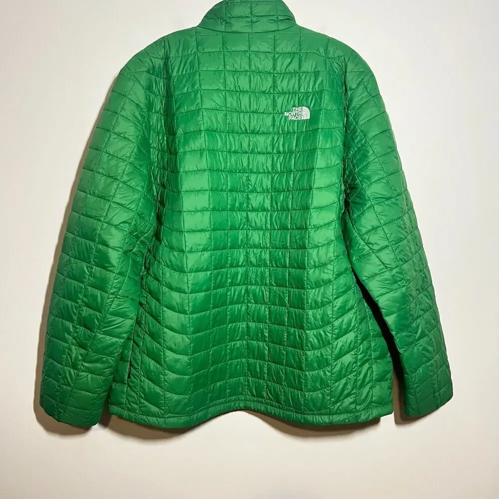 The North Face Men EUC Green Thermoball Eco Zip Quilted Puffer Jacket Size XXL